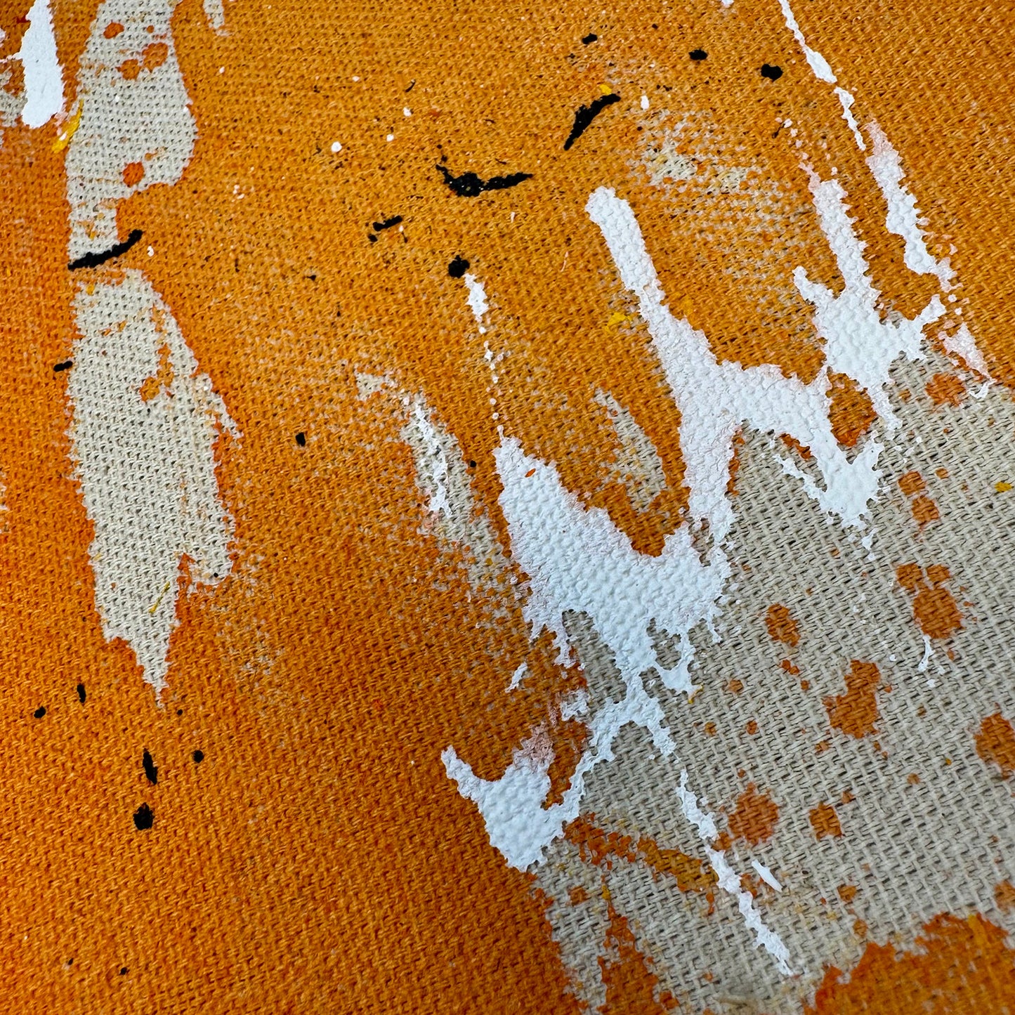 Detailaufnahme abstrakte Farbmischung im Verlauf Orange