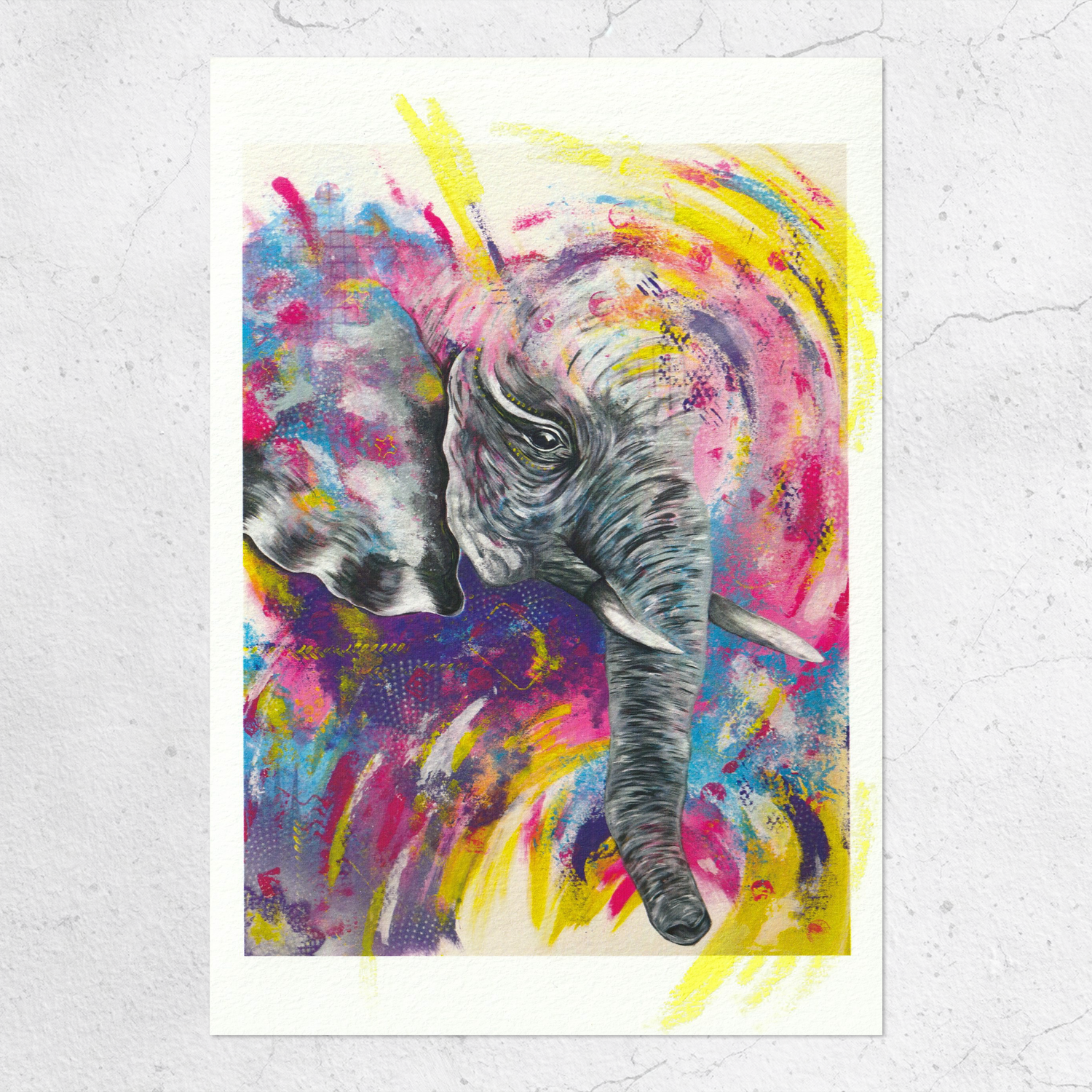 Print, Elefant, abstrakt
